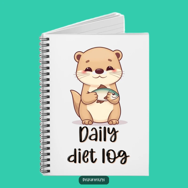 Funny Otter Fisherman Notebook: Cute Cartoon Character Journal for Notes