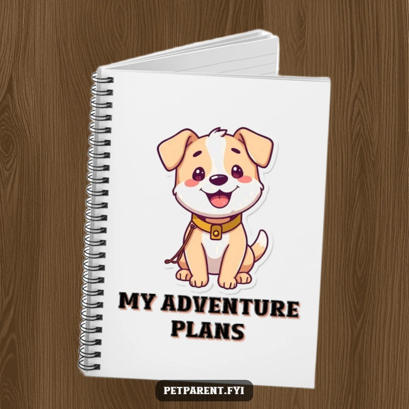 Funny Dog Notebook: A happy dog with a tiny leash and collar is excited for a walk. A humorous cover for your notes.