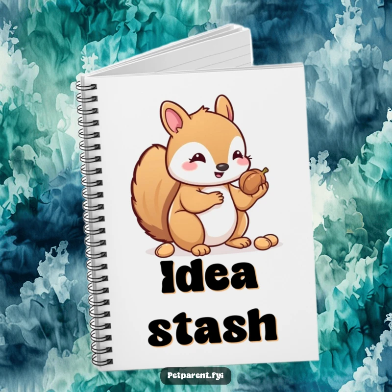 Funny Kawaii Squirrel Notebook: A cute Kawaii squirrel character sharing its nuts on the cover, ideal for notes.