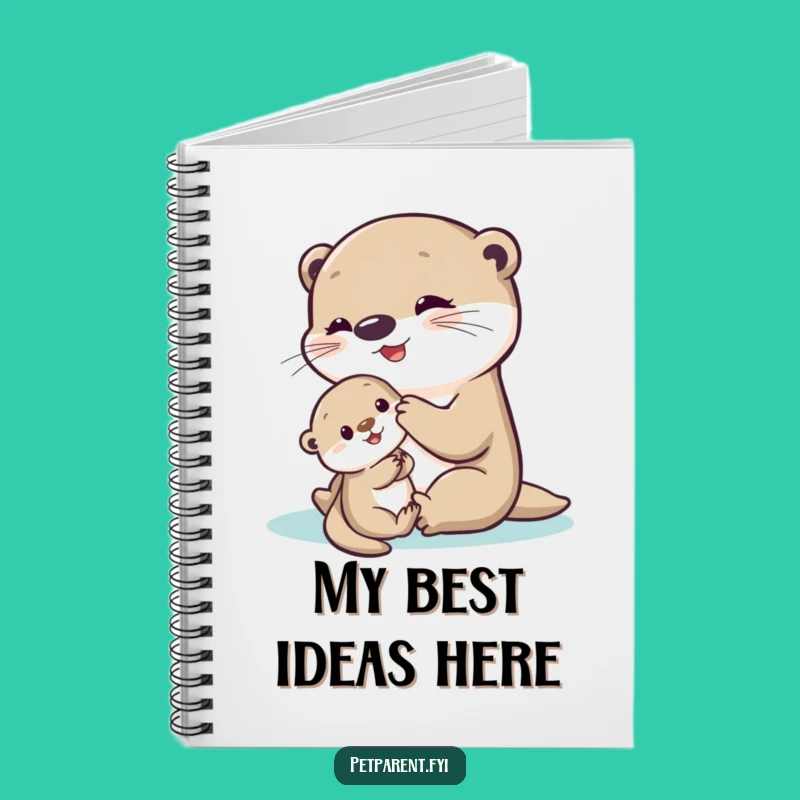 Funny Otter Notebook - Jot Down Ideas with Baby Otters - Student Gift