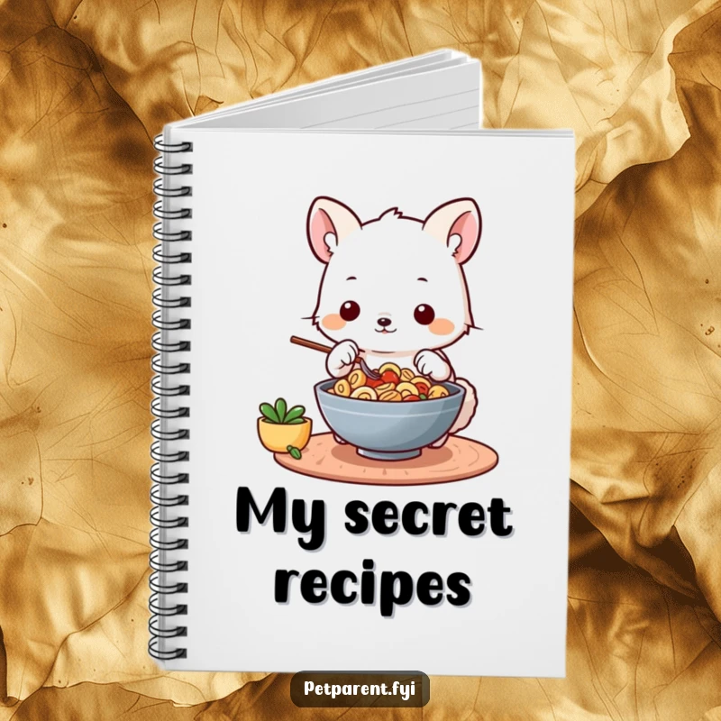 Funny notebook with pages for writing, featuring a cute squirrel chef illustration, great for chefs and writers.