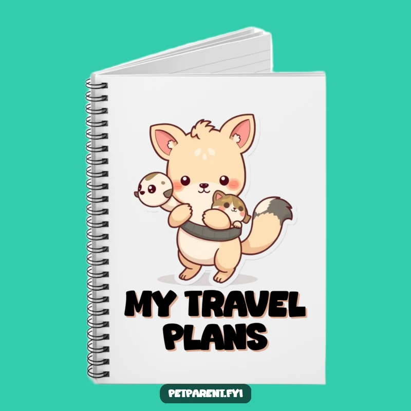 Funny Playful Animal Pet Carrier Notebook - Creative Cute Animal Gift