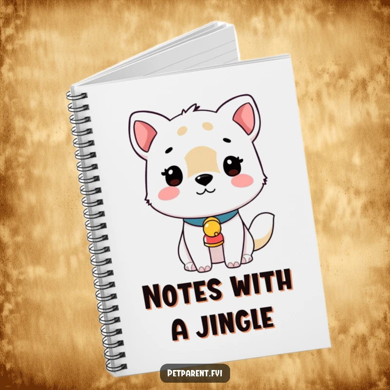 Funny notebook featuring an animal wearing a jingling collar, perfect for jotting down notes, ideas, or daily thoughts.