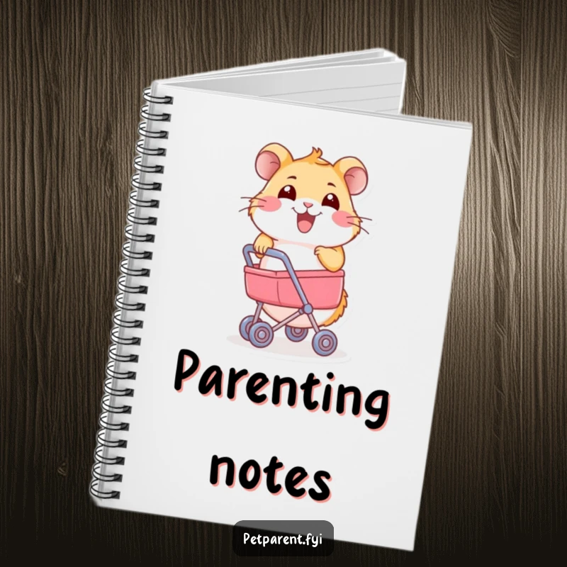 Funny Hamster Notebook: A joyful hamster pushes a miniature stroller. A humorous cover for your notes and ideas.