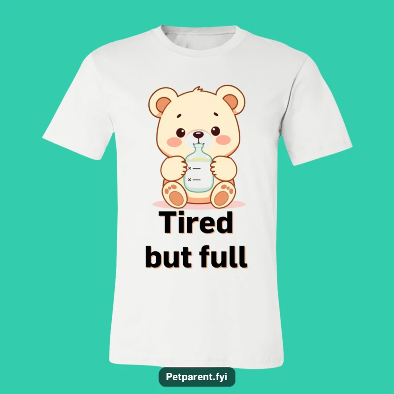 Funny Bear Feeding Tee: Wearable Cute Cartoon Character Comfort for Parents