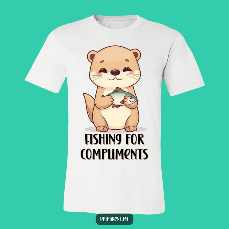 Funny Otter Fisherman Tee: Wearable Cartoon Character Pride for Fish Lovers
