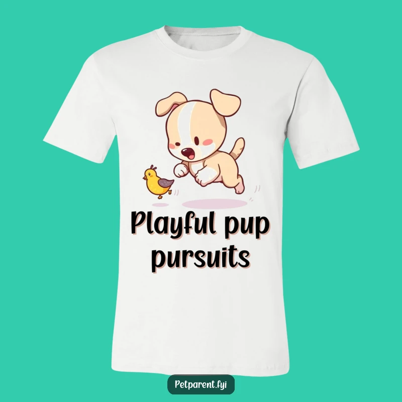 Funny Puppy T-Shirt - Playful Pursuit for Your Wardrobe