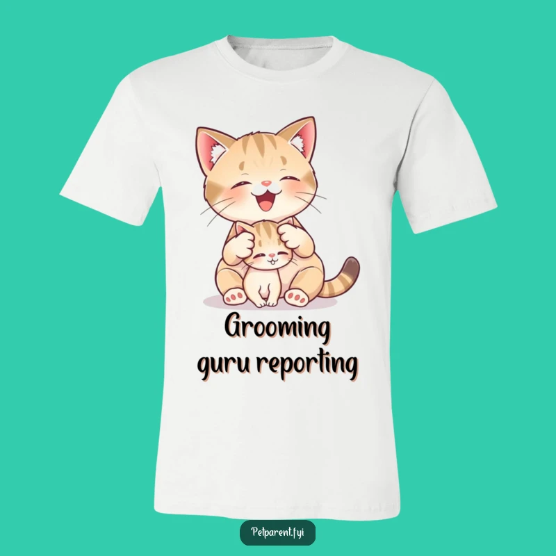 Funny Cat Grooming T-Shirt: Cute Kitten Love Tee, Best Funny Gift for Feline Fans