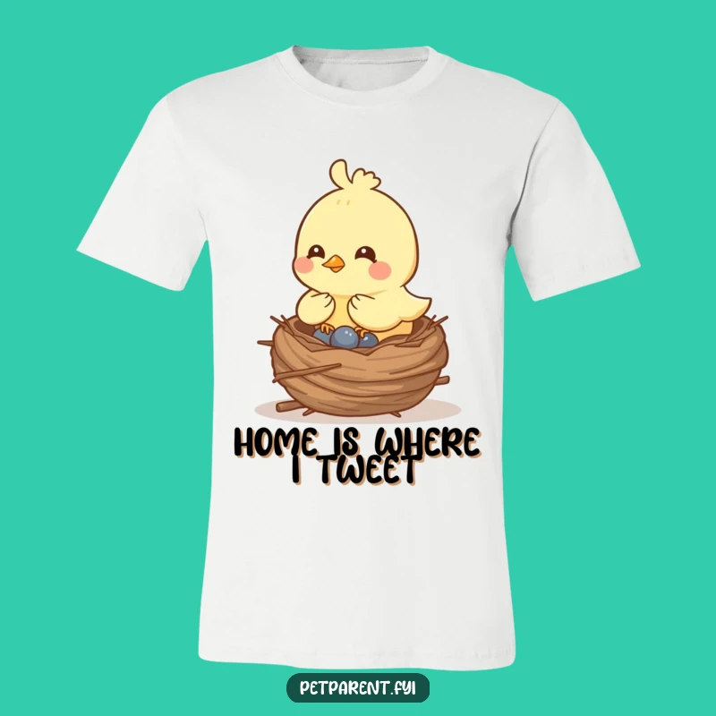 Funny Bird Nest Building T-Shirt - Whimsical Cartoon Apparel Gift