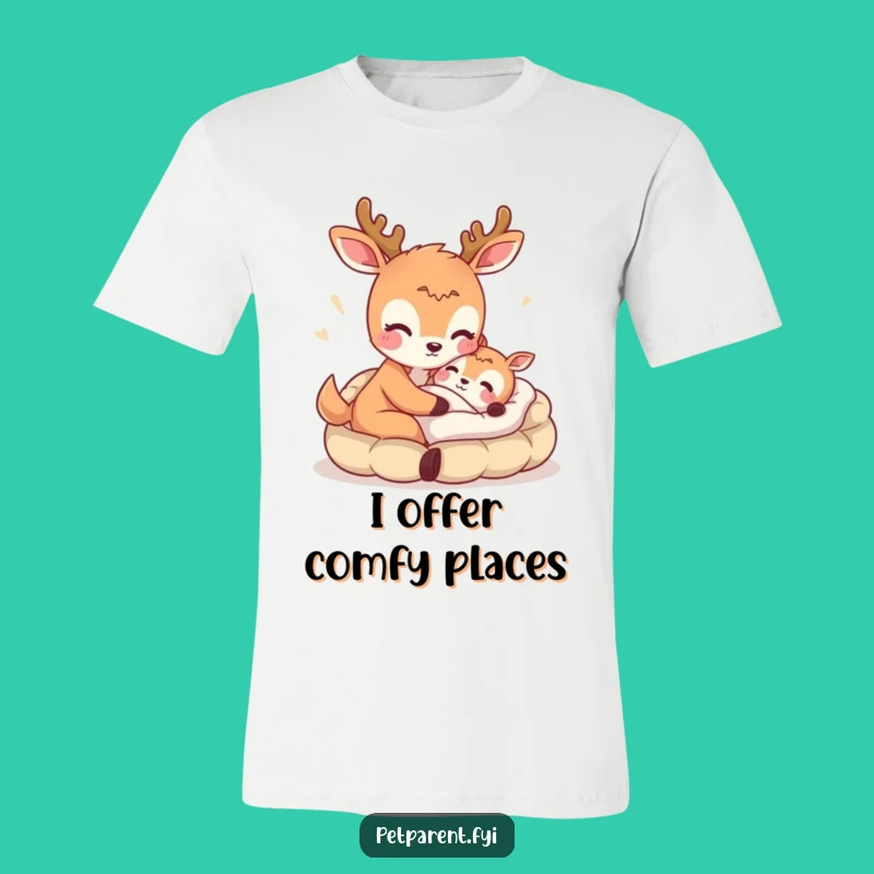 Funny Deer Bed T-Shirt: Cozy Comfort Gift for Animal Lovers