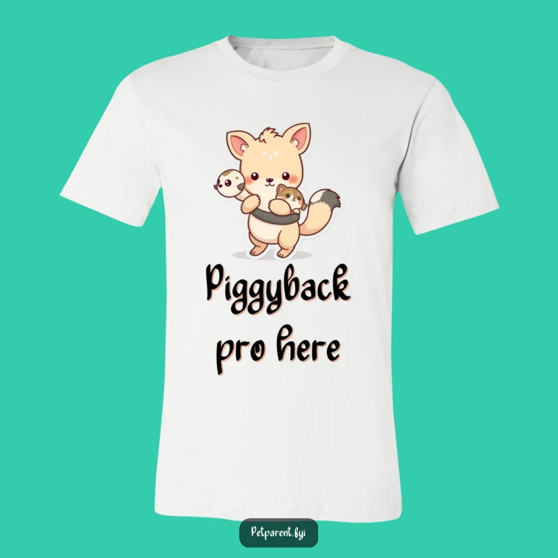 Funny Playful Animal Pet Ride T-Shirt - Cute Companion Gift