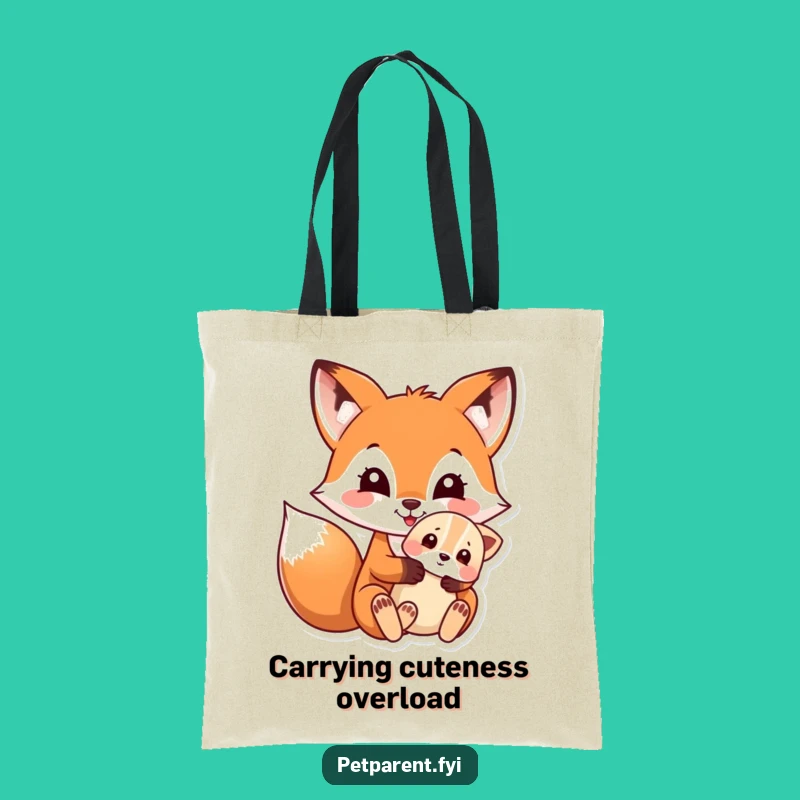 Funny Fox and Puppy Tote Bag: Carry Your Essentials with Adorable Style