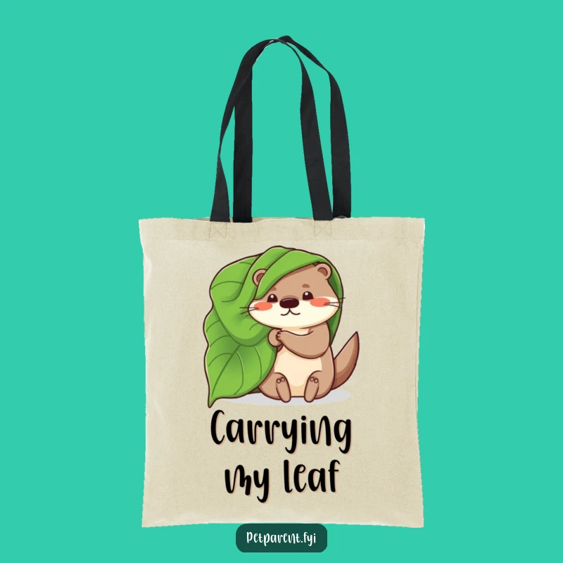 Funny Otter Tote Bag: Whimsical Leaf Blanket, Stylish Humorous Carryall