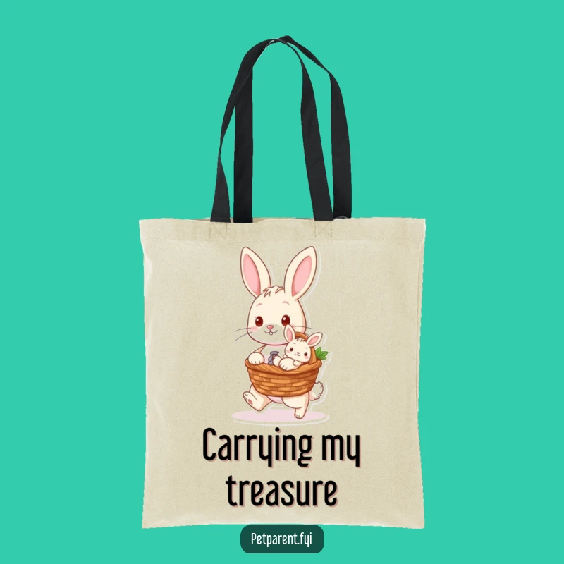 Funny Rabbit Tote Bag: Baby Bunny Carrier Accessory, Chic Funny Gift for Pet Owners