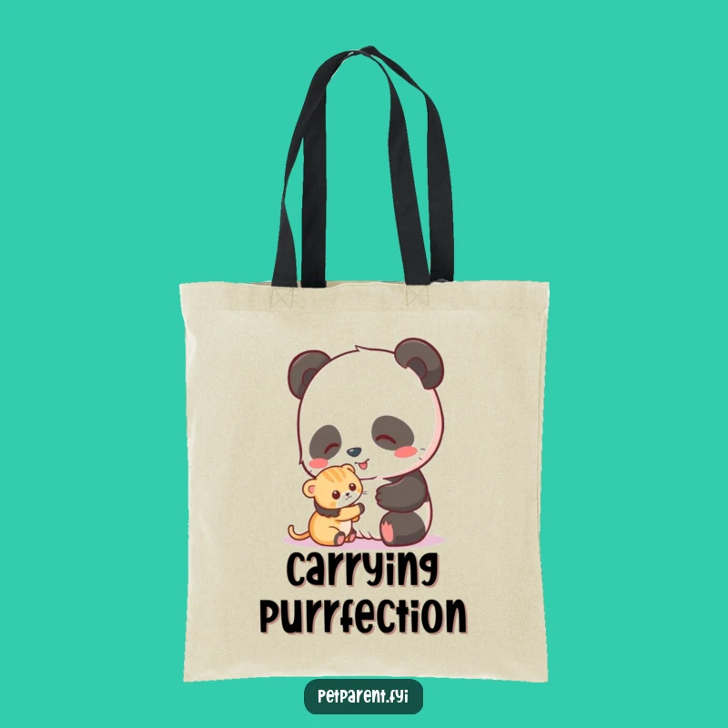 Funny Panda Kitten Tote Bag: Carry Your Essentials with Adorable Style