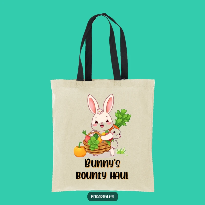 Funny Bunny Family Veggie Basket Tote Bag: Stylish & Spacious, Your Go-To Funny Gift