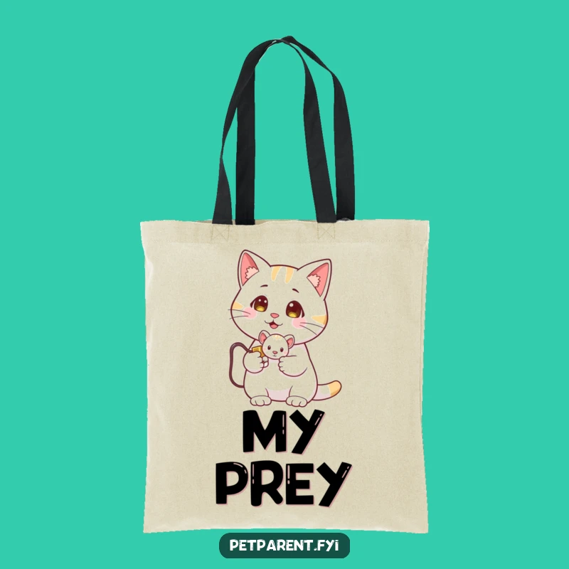Funny Cat Mouse Tote Bag: Carry Your 'Prey' with Hilarious Pride.