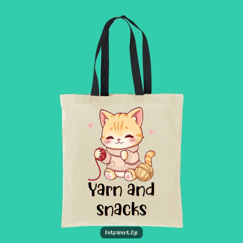 Funny Cat Yarn Tote Bag: Carry Your Essentials, Hilarious Gift
