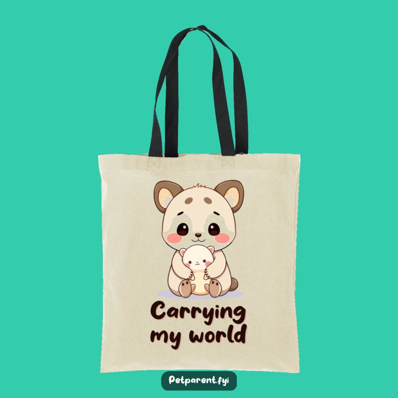 Funny Cute Animal Tote Bag: Cuddling Creature, Carry Adorable Humor Anywhere