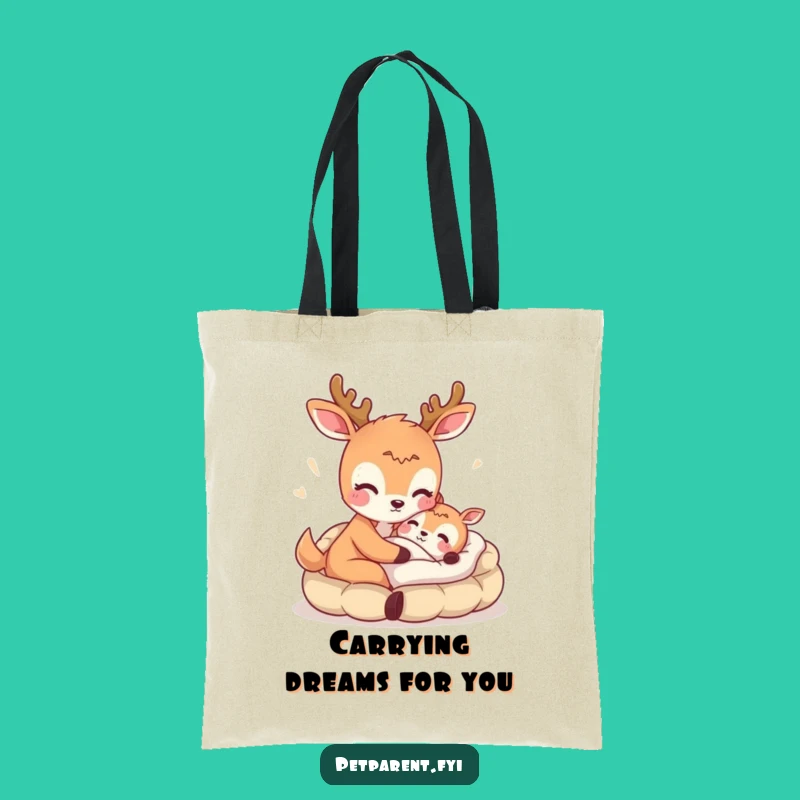 Funny Deer Bed Tote Bag: Carry Kindness and Laughs, Eco-Friendly Gift