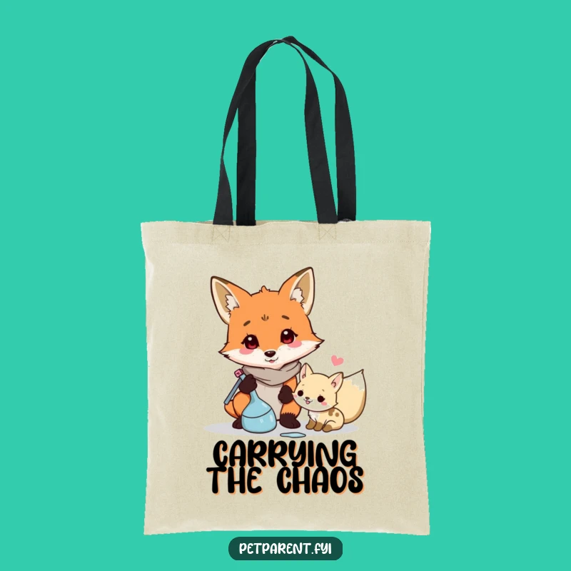 Funny Fox Cleaner Tote Bag: Stylish Cartoon Character Accessory for Errands