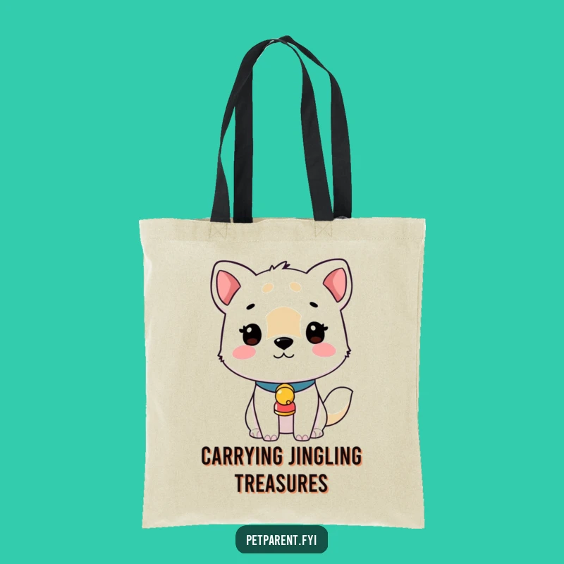 Funny Jingling Collar Tote Bag: Adorable Pet Accessory For Daily Errands