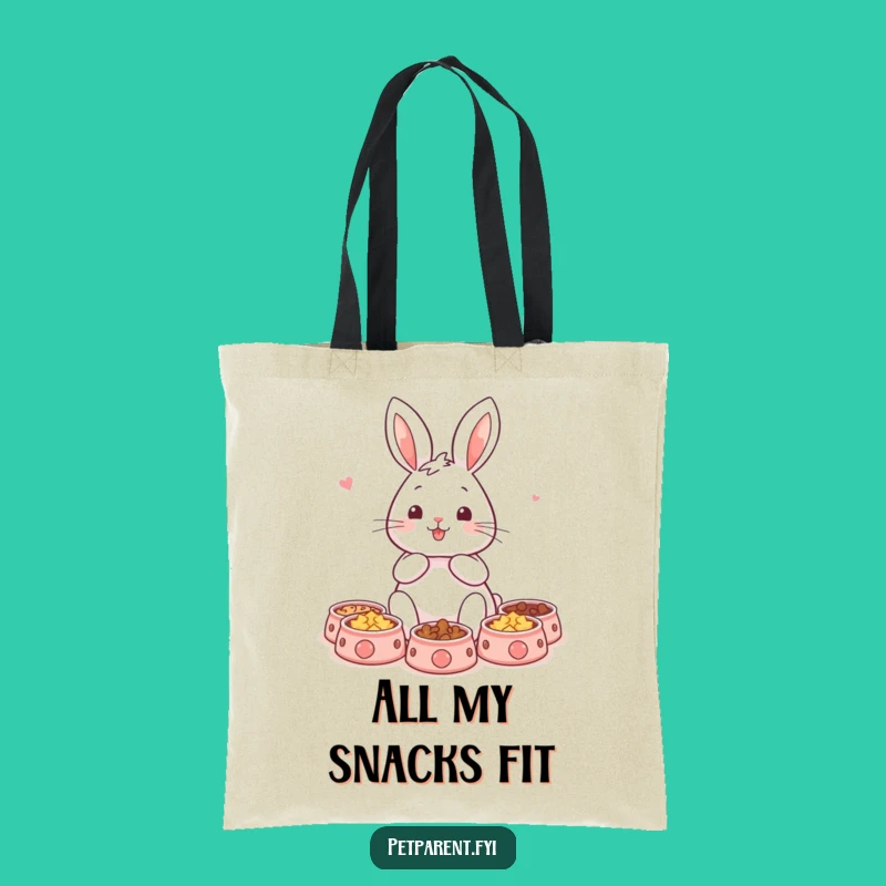 Funny Rabbit Pet Bowls Tote Bag: Carry Your Pet Essentials with Hilarious Style!